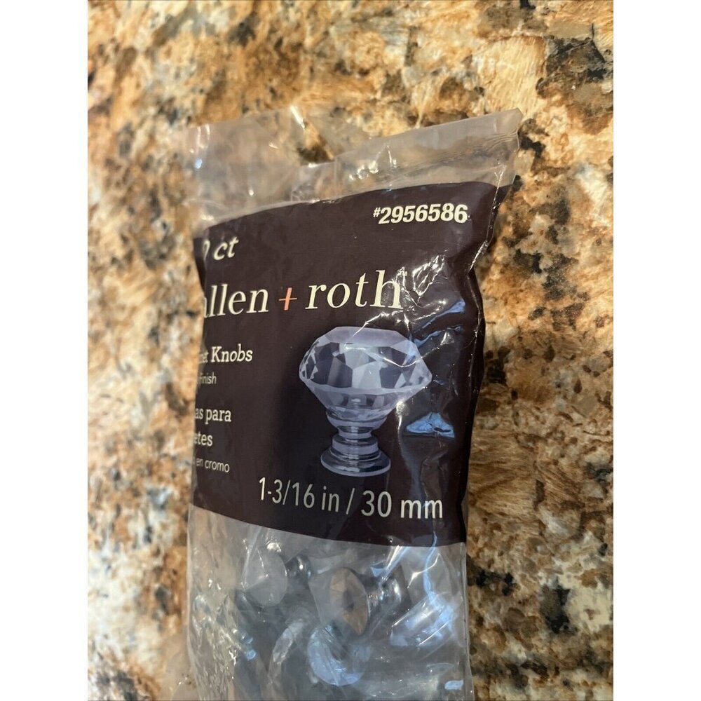 Allen + Roth 2956586 Clear/Chrome Cabinet Knobs - 10 pack - Picture 3 of 6